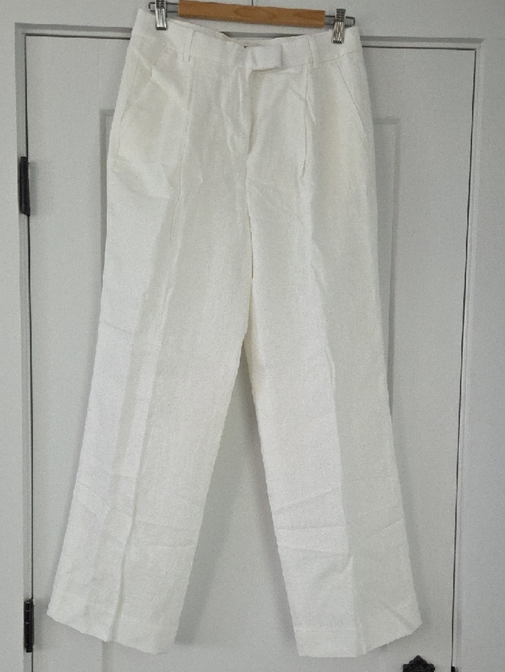 Banana Republic White Linen-Blend Wide Leg Pants Size 6 NWT